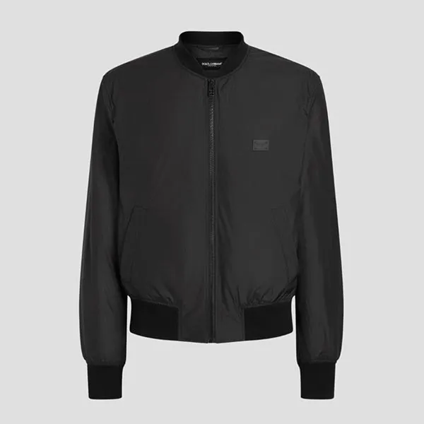 Áo Khoác Nam Dolce & Gabbana D&G Logo Tag Technical Fabric Bomber Jacket In Black G9BLMT FUS27 R0100 Màu Đen Size 44