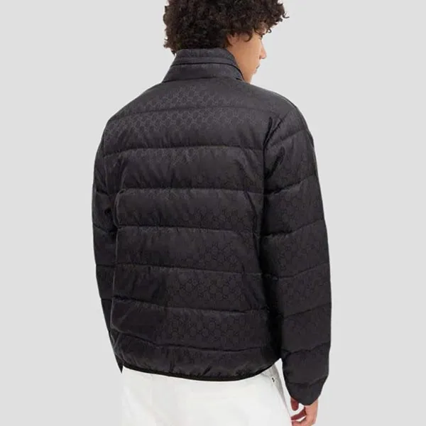 Áo Khoác Nam Gucci Black GG Monogram Puffer Jacket 406331 Z4218 4440 Màu Đen Size 50