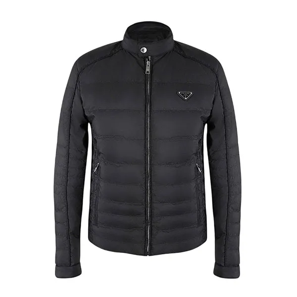 Áo Khoác Nam Prada Logo-Plaque Padded Jacket In Black Polyester - SGH068 R232 1060 Màu Đen Size 46