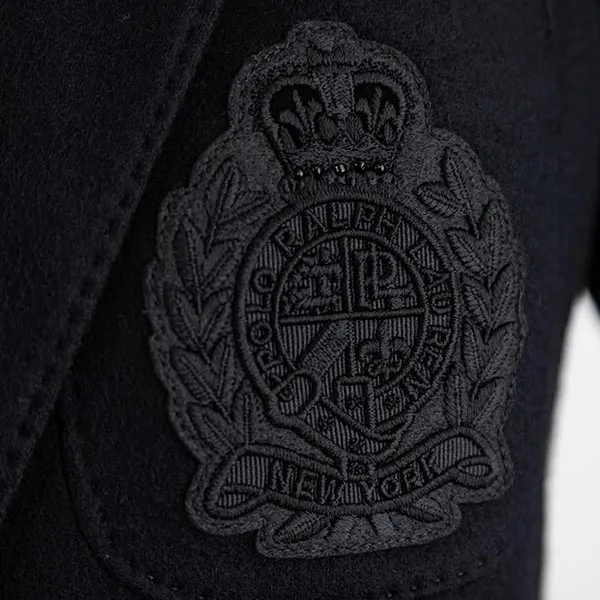 Áo Khoác Nữ Ralph Lauren Bullion Stretch Cotton Pique Blazer With Logo In Black 211956749001 Màu Đen Size 4