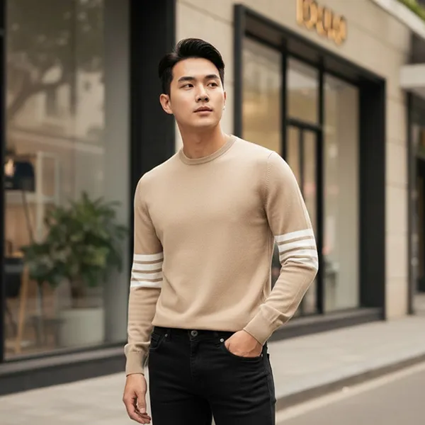 Áo Len Nam John Richmond Sweaters UMA24101MA IR Màu Nâu Nhạt Size XS