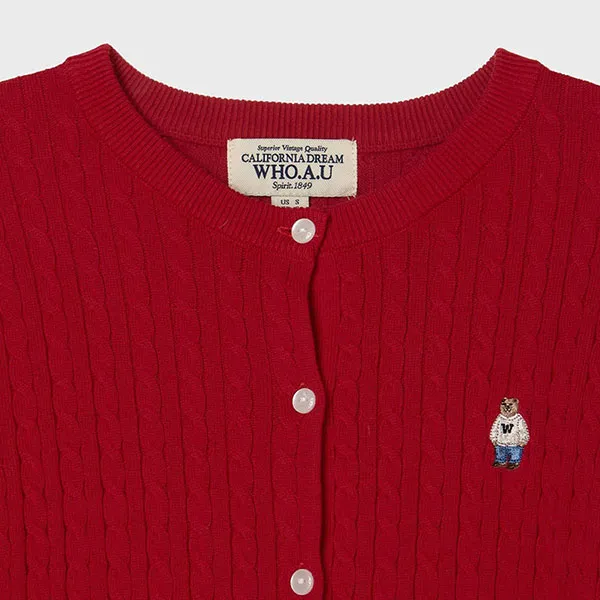 Áo Len Nữ WHOAU SS25 WHCKG2325F Màu Đỏ