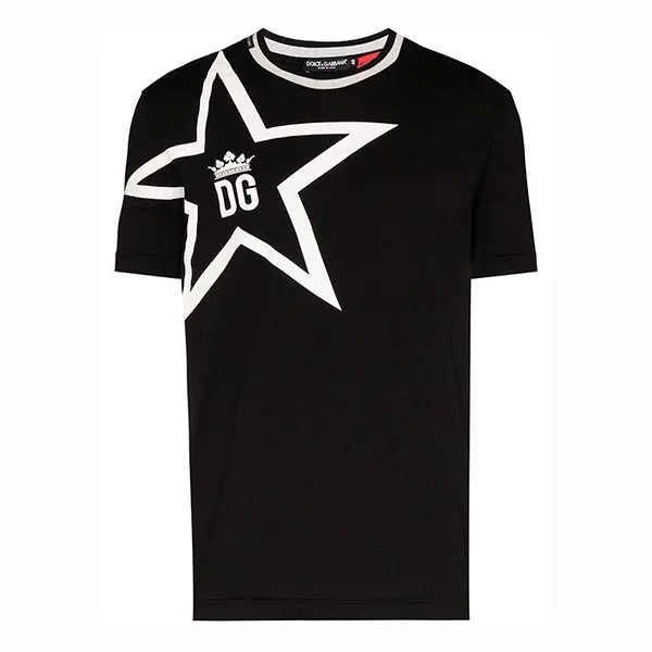 Áo Phông Nam Dolce & Gabbana D&G Black Cotton King G8KD0T Tshirt Màu Đen Size 46
