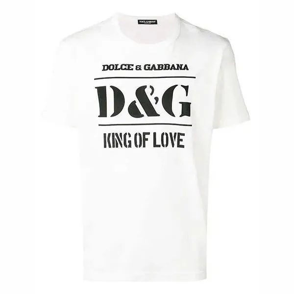 Áo Phông Nam Dolce & Gabbana D&G King Of Love G8IA8T Tshirt Màu Trắng Size 46