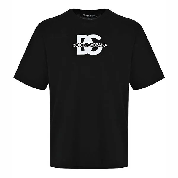 Áo Phông Nam Dolce & Gabbana D&G Logo-print Cotton G8PN9T Tshirt Màu Đen Size 44
