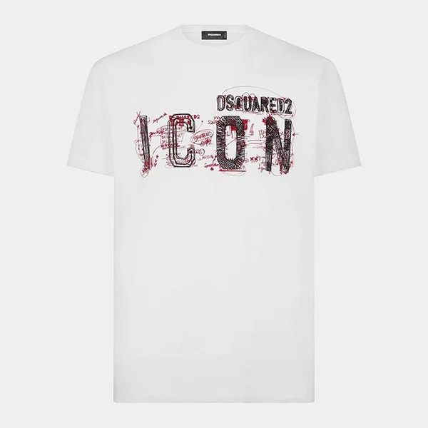 Áo Phông Nam Dsquared2 Be Icon Cotton S79GC0084 Tshirt Màu Trắng Size M