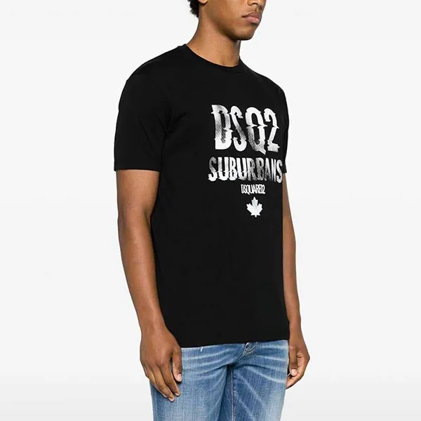 Áo Phông Nam Dsquared2 DSQ2 Suburbans S74GD1219 Tshirt Màu Đen Size M