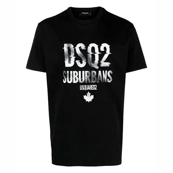 Áo Phông Nam Dsquared2 DSQ2 Suburbans S74GD1219 Tshirt Màu Đen Size M