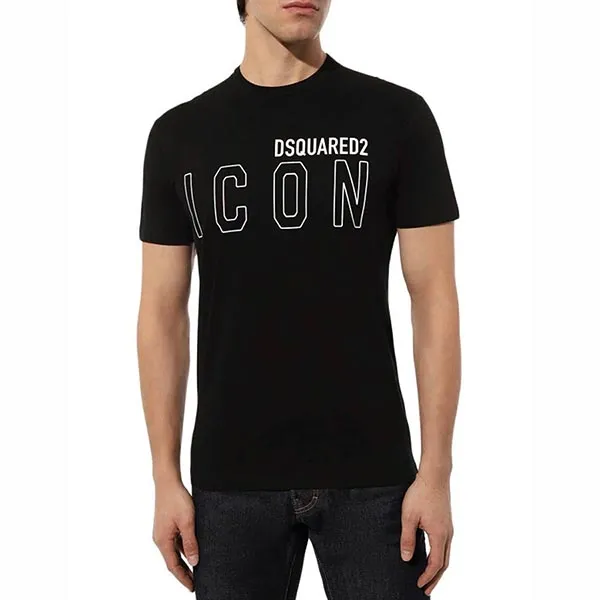 Áo Phông Nam Dsquared2 Icon S79GC0063 Tshirt Màu Đen Size S