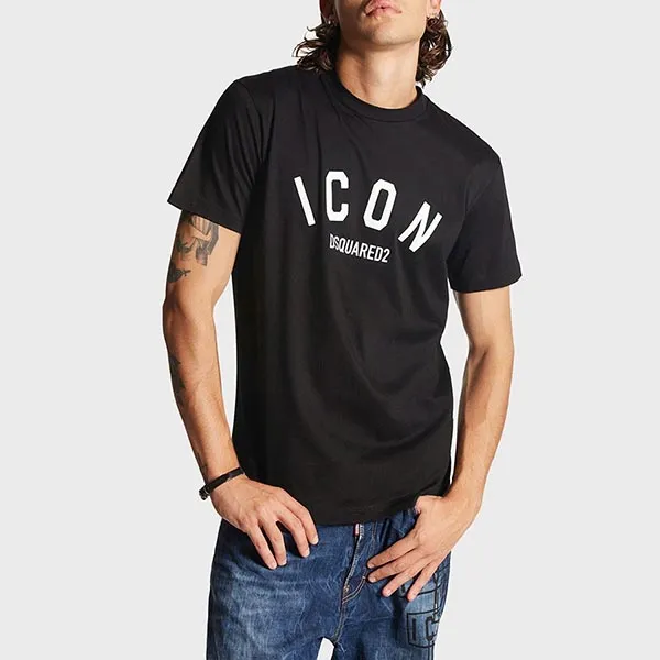 Áo Phông Nam Dsquared2 Icon S79GC0089 Tshirt Màu Đen Size S