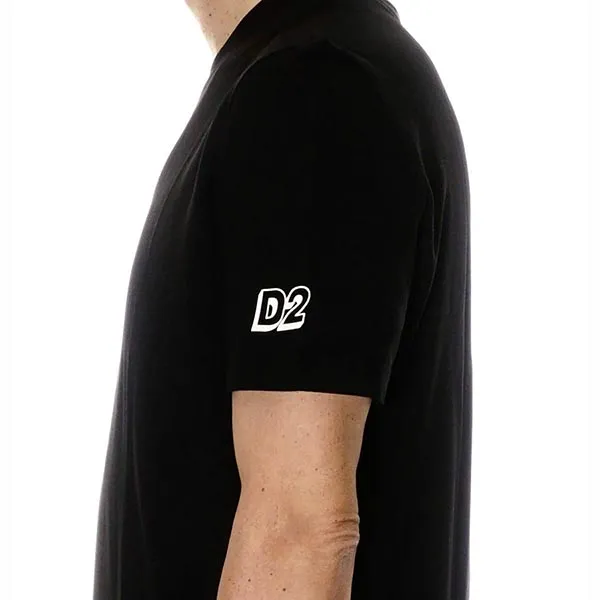 Áo Phông Nam Dsquared2 Rubberised-logo D9M205070 Tshirt Màu Đen Size XS