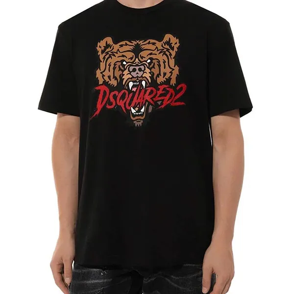 Áo Phông Nam Dsquared2 With Bear Print S74GD1316 Tshirt Màu Đen Size S