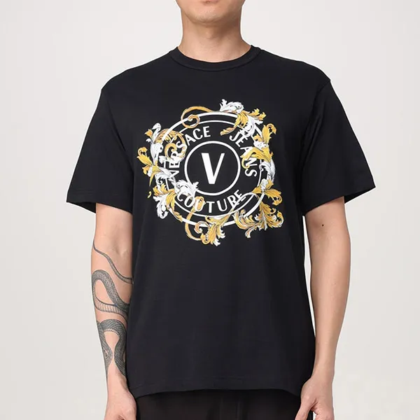 Áo Phông Nam Versace Jeans Couture T-Shirt 78GAHC01CJ01CG89 Màu Đen Size XS
