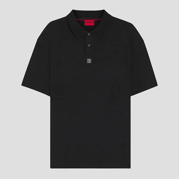Áo Polo Nam Hugo Boss Stacked-logo Interlock Cotton In Navy 50517638 10261766 01 418 Màu Xanh Đen Size S