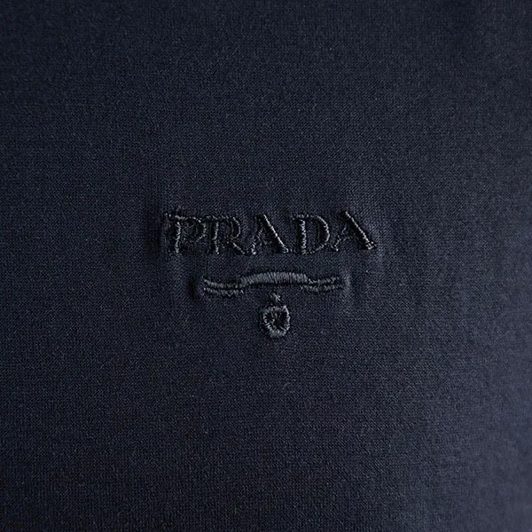 Áo Polo Nam Prada Classic Black Logo Embroidered Cotton UJN883 13MP F0002 Màu Đen Size S