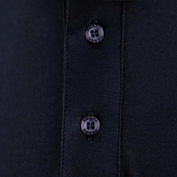 Áo Polo Nam Prada Classic Black Logo Embroidered Cotton UJN883 13MP F0002 Màu Đen Size S