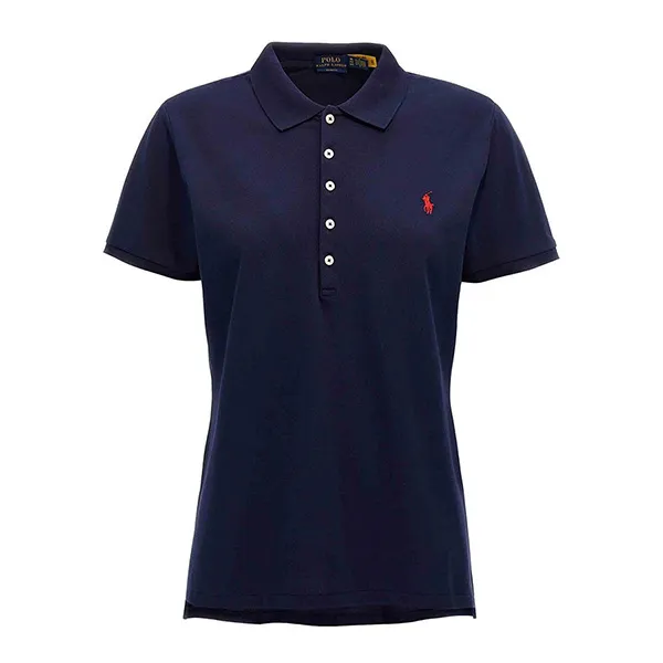 Áo Polo Nữ Ralph Lauren Slim Short Sleeve 211870245002 Màu Xanh Navy Size XS