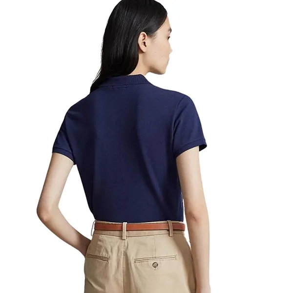 Áo Polo Nữ Ralph Lauren Slim Short Sleeve 211870245002 Màu Xanh Navy Size XS