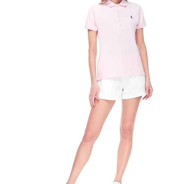 Áo Polo Nữ Ralph Lauren Slim Short Sleeve 211870245003 Màu Hồng Size XS