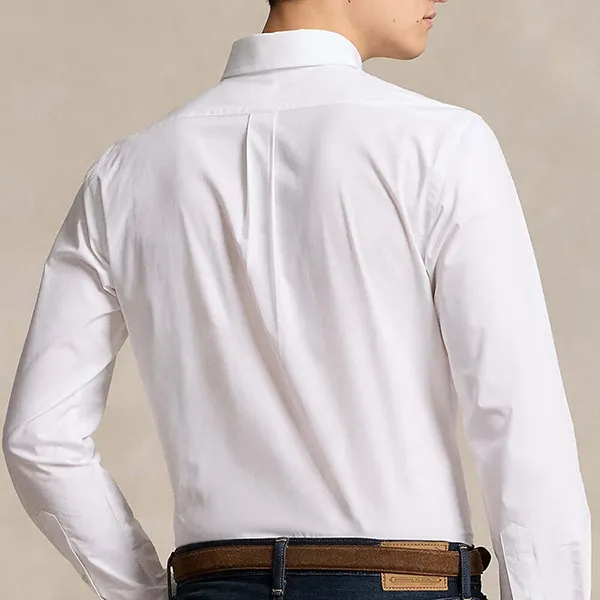 Áo Sơ Mi Dài Tay Nam Ralph Lauren Custom-Fit Stretch Cotton Poplin Shirt 710928255 002 Màu Trắng Size XS