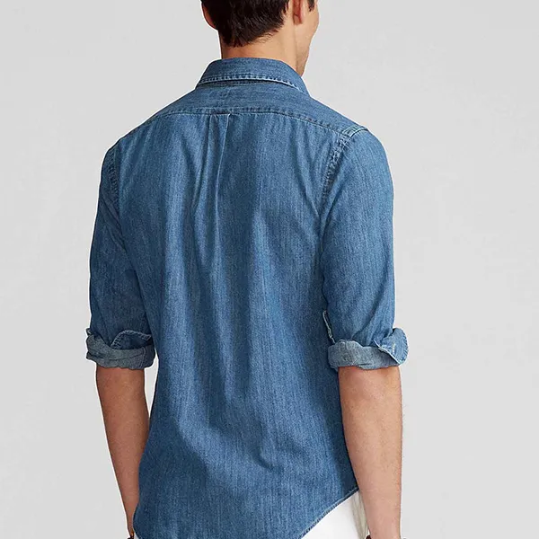 Áo Sơ Mi Dài Tay Nam Ralph Lauren Denim Shirt 710792043 001 Màu Xanh Denim Size S