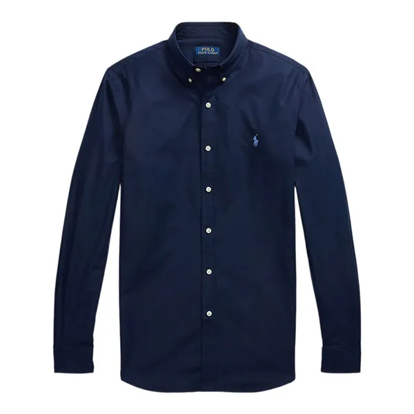 Áo Sơ Mi Dài Tay Nam Ralph Lauren Slim Fit Stretch Poplin Shirt 710928254 001 Màu Xanh Navy Size S
