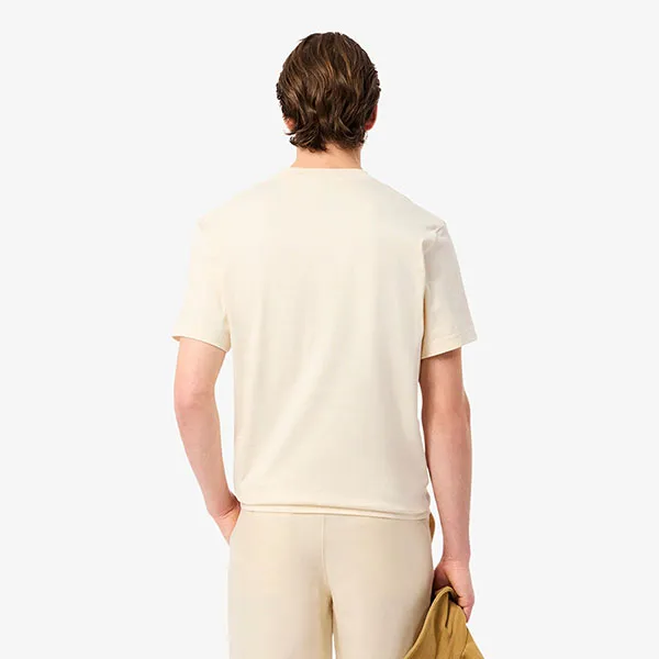 Áo Thun Nam Lacoste Heavy Jersey Embroidered Signature T-shirt TH5492 - XFJ Màu Trắng Ngà Size 3