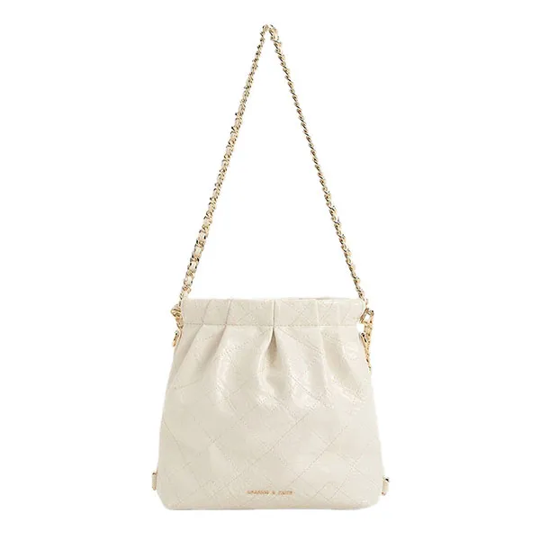 Balo Nữ Charles & Keith CNK Duo Chain-Handle Two-Way Backpack Cream CK2-60782390 Màu Cream