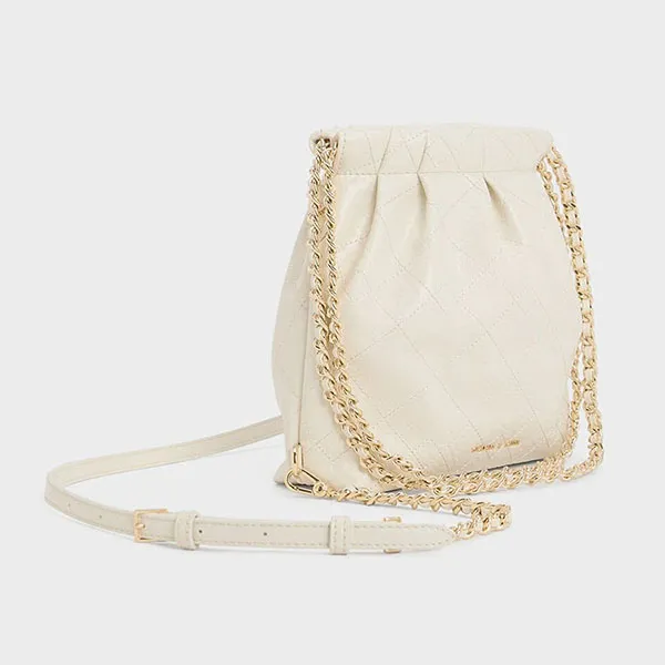 Balo Nữ Charles & Keith CNK Duo Chain-Handle Two-Way Backpack Cream CK2-60782390 Màu Cream