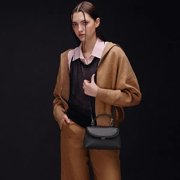 Balo Nữ Charles & Keith CNK Sammie Knotted-Handle Two-Way CK2-60271630 Màu Đen