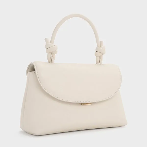 Balo Nữ Charles & Keith CNK Sammie Knotted-Handle Two-Way Cream CK2-60271630 Màu Cream