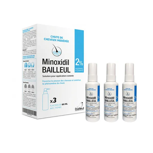 Combo 3 Lọ Xịt Mọc Tóc Laboratoires Bailleul Minoxidil Bailleul 2% - 60ml x 3