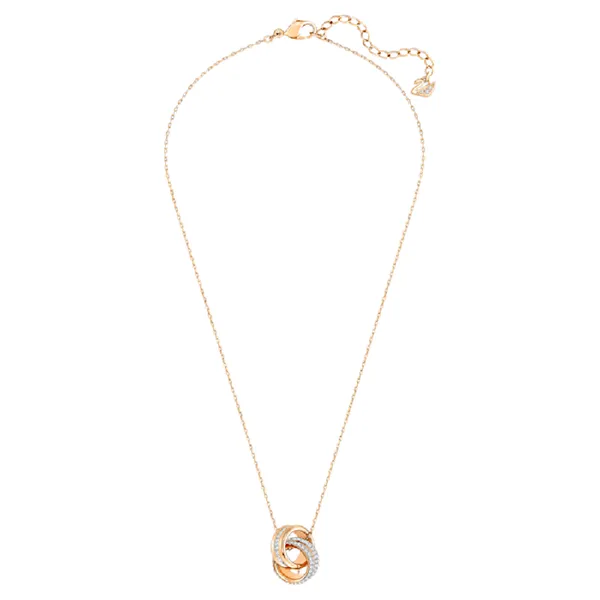 Dây Chuyền Nữ Swarovski Further Pendant Small, White, Rose Gold-Tone Plated 5240525 Màu Vàng Hồng