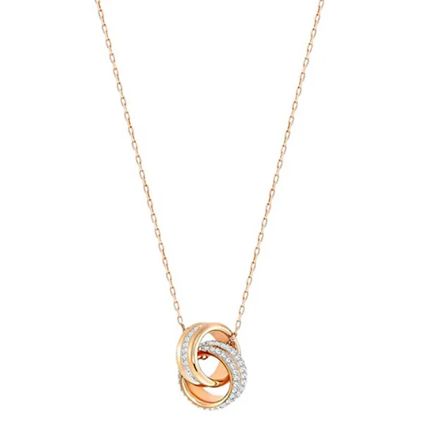 Dây Chuyền Nữ Swarovski Further Pendant Small, White, Rose Gold-Tone Plated 5240525 Màu Vàng Hồng