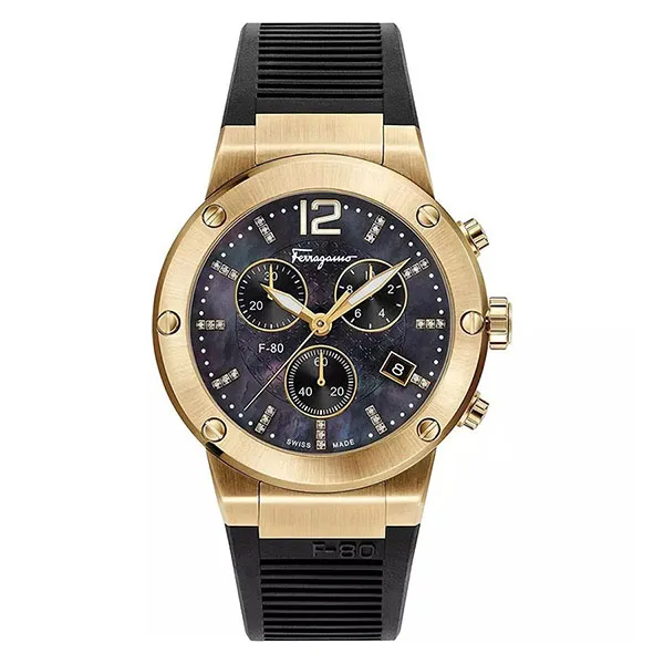 Đồng Hồ Nam Salvatore Ferragamo F80 Diamond Màu Vàng Gold