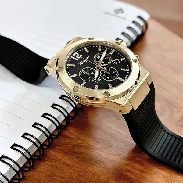 Đồng Hồ Nam Salvatore Ferragamo F80 Diamond Màu Vàng Gold