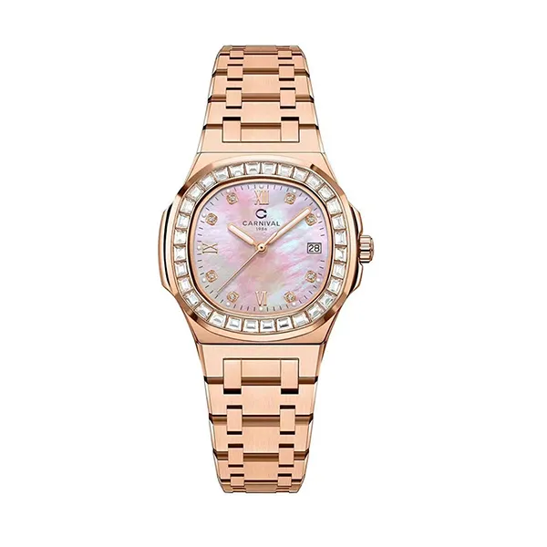 Đồng Hồ Nữ Carnival 8160L2-VH-HK Màu Hồng Phối Vàng Hồng