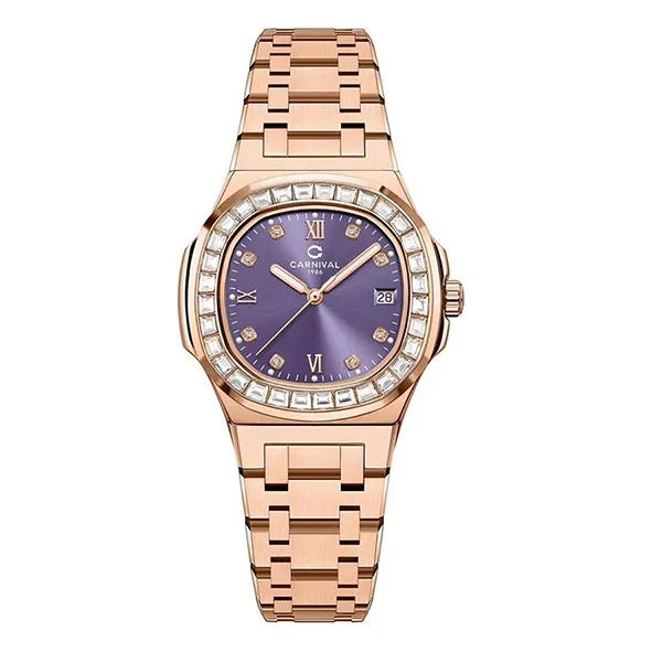 Đồng Hồ Nữ Carnival 8160L2-VH-TIM Màu Tím Vàng