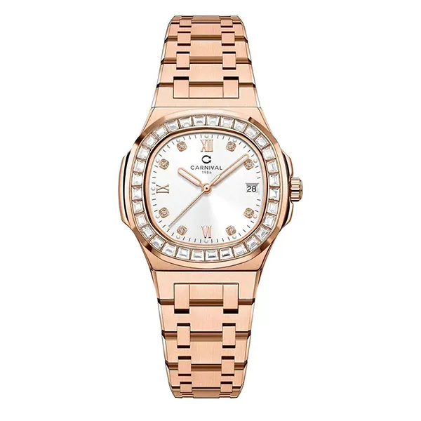 Đồng Hồ Nữ Carnival Quartz 8160L2-VH-T Màu Trắng/ Vàng Hồng