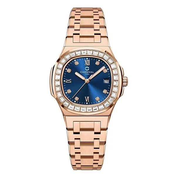 Đồng Hồ Nữ Carnival 8160L2-VH-X Màu Xanh/ Vàng Hồng