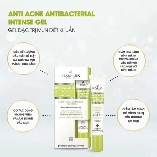 Gel Chấm Mụn Ngăn Ngừa Mụn Trứng Cá Floslek Anti Acne Spot Gel For Imperfections 20ml