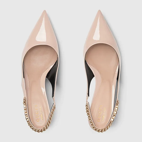 Giày Cao Gót Gucci Signoria Slingback Pump Light Beige 782832-BNC80-6702 Màu Be Size 36