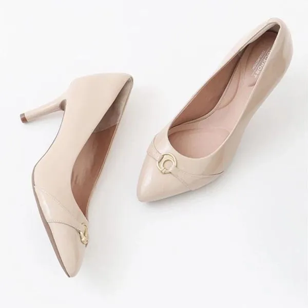 Giày Cao Gót Nữ Rockport TM75MMPTH Orn Pump CJ3340 Màu Nude Size 38-39