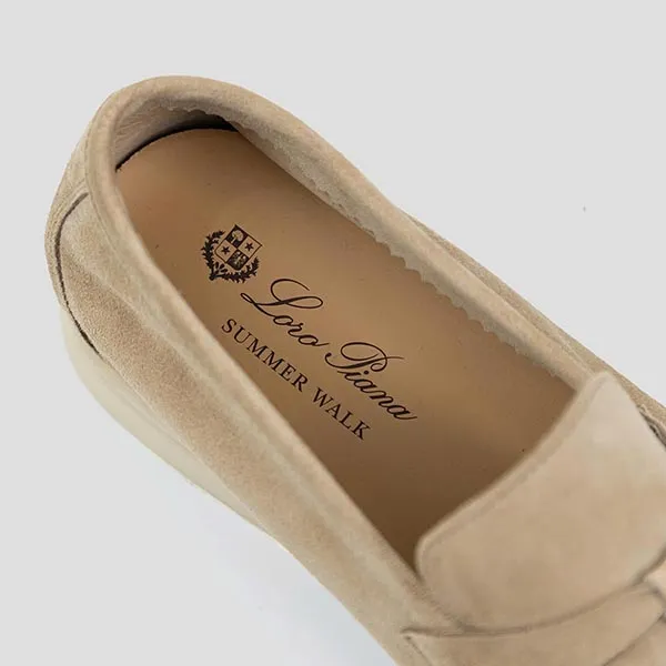 Giày Lười Nam Loro Piana Summer Charms Walk Leather Sand Stone N69029 Loafer Màu Be Size 41.5