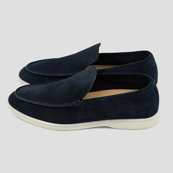 Giày Lười Nam Loro Piana Summer Walk Suede Classic Cobalt Ink P62382 Loafer Màu Xanh Đậm Size 41