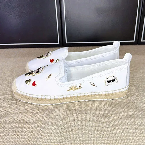 Giày Slip On Karl Lagerfeld Michaela Embellished Platform Màu Trắng Size 40