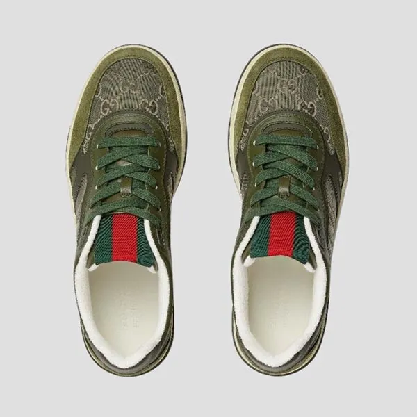 Giày Sneaker Nam Gucci Sport Re-Web In Dark Green 831661 AAEX3 3343 Màu Xanh Rêu Size 5