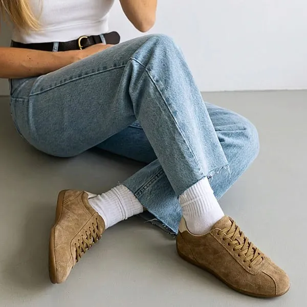Giày Sneaker Nữ Vagabond Hollie Da Lộn Beige Suede Màu Nâu Size 40