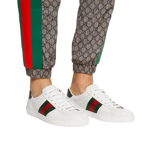 Giày Thể Thao Nam Gucci Ace Leather White Màu Trắng Size 42