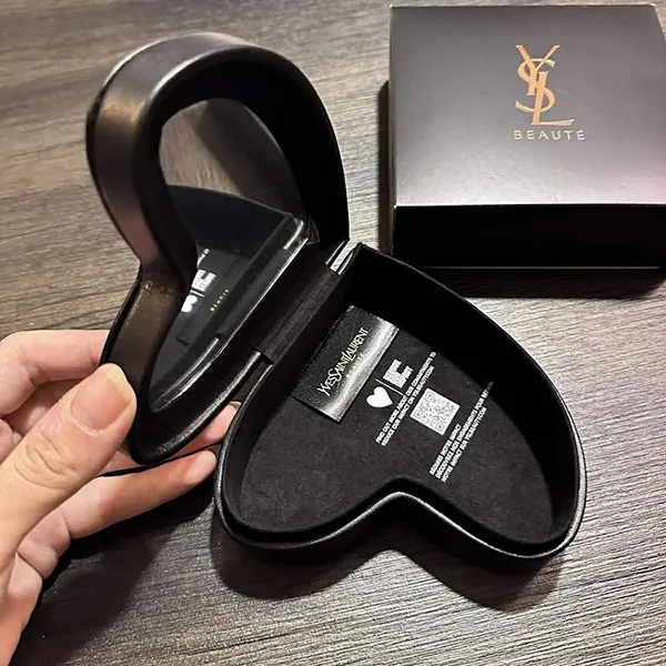 Hộp Đựng Mỹ Phẩm Yves Saint Laurent YSL Heart Storage Box Black Màu Đen (Kèm Gương)